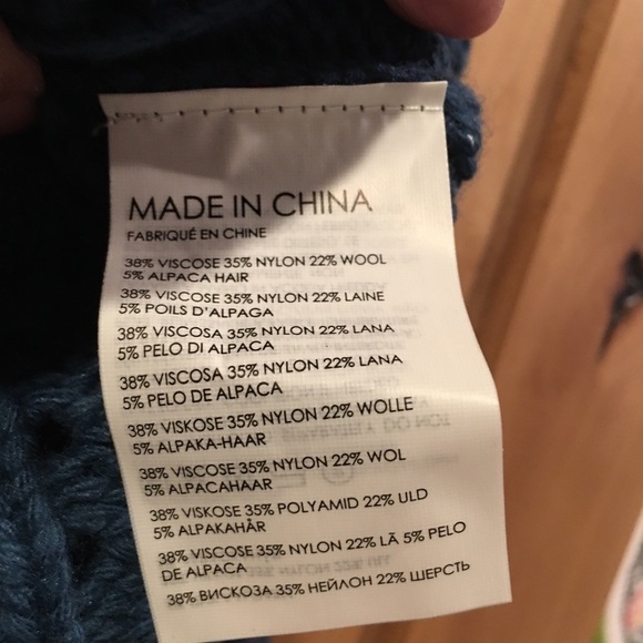 CLUB MONACO Wool Alpaca Blend Sweater Teal Blue Size S - Picture 6 of 6